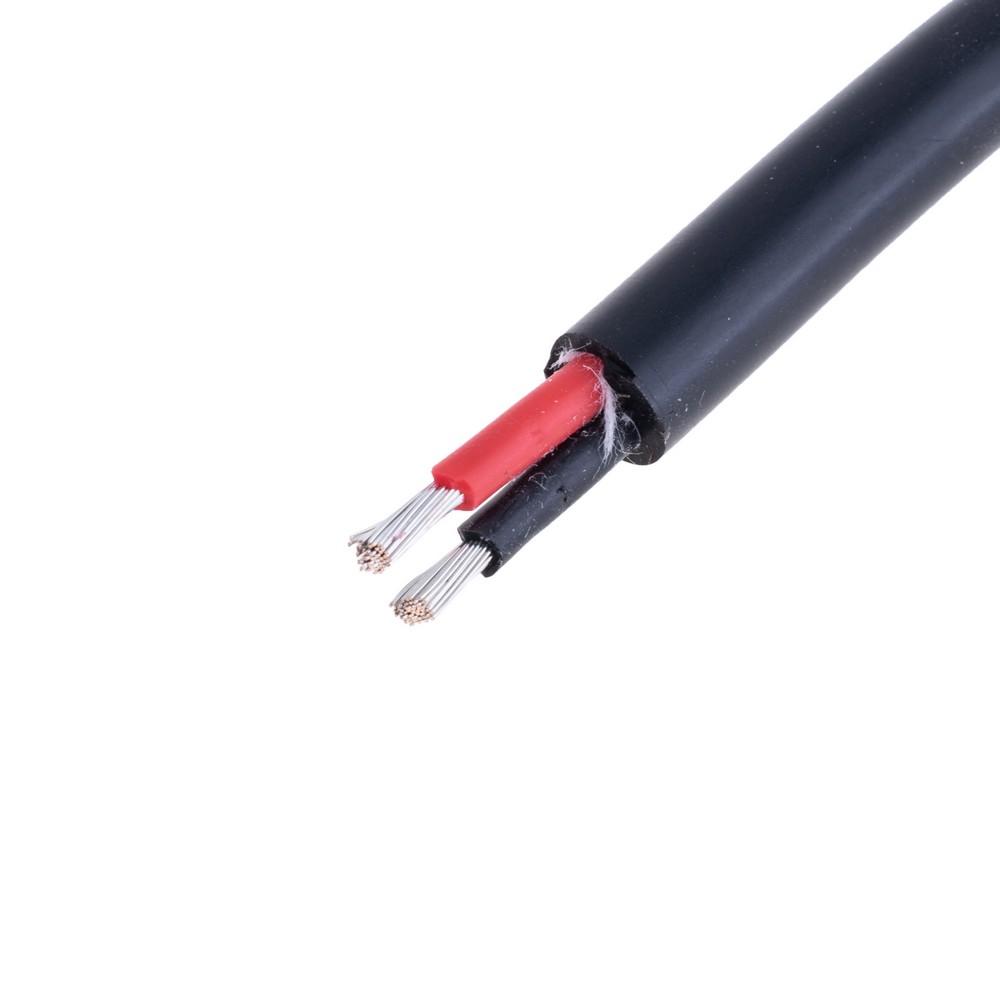 Силіконовий провід 2-жильний в чорній оболонці 14AWG(2.5mm2 49/0.25/TS) чорний, червоний