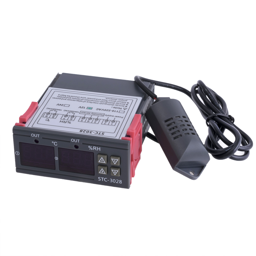 Термостат с измерителем влажности STC-3028 10A/12V (FNIRFSI - 6F15)