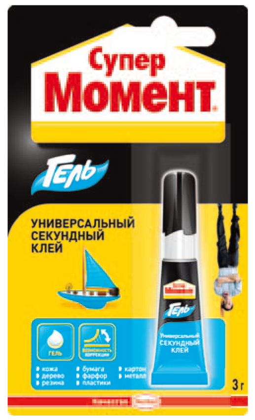 Klebstoff universell "super- Moment Gel", 3g. Klebstoff universell "super- Moment Gel", 3g.