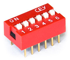 Schalter SWD1-6 DIP, 6 Position (Analogon: DS-06)