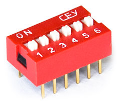 Schalter SWD1-6 DIP, 6 Position (Analogon: DS-06) Schalter SWD1-6 DIP, 6 Position (Analogon: DS-06)
