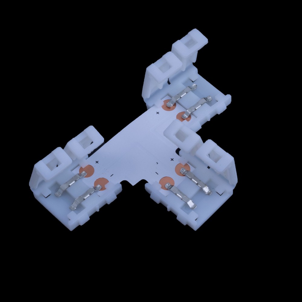 З'єднувач кутовий "T" 10mm LED 3528/5050, 2 контакта. З'єднувач кутовий "T" 10mm LED 3528/5050, 2 контакта.