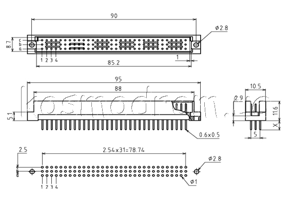 DIN41612R-96M-13BM Harting