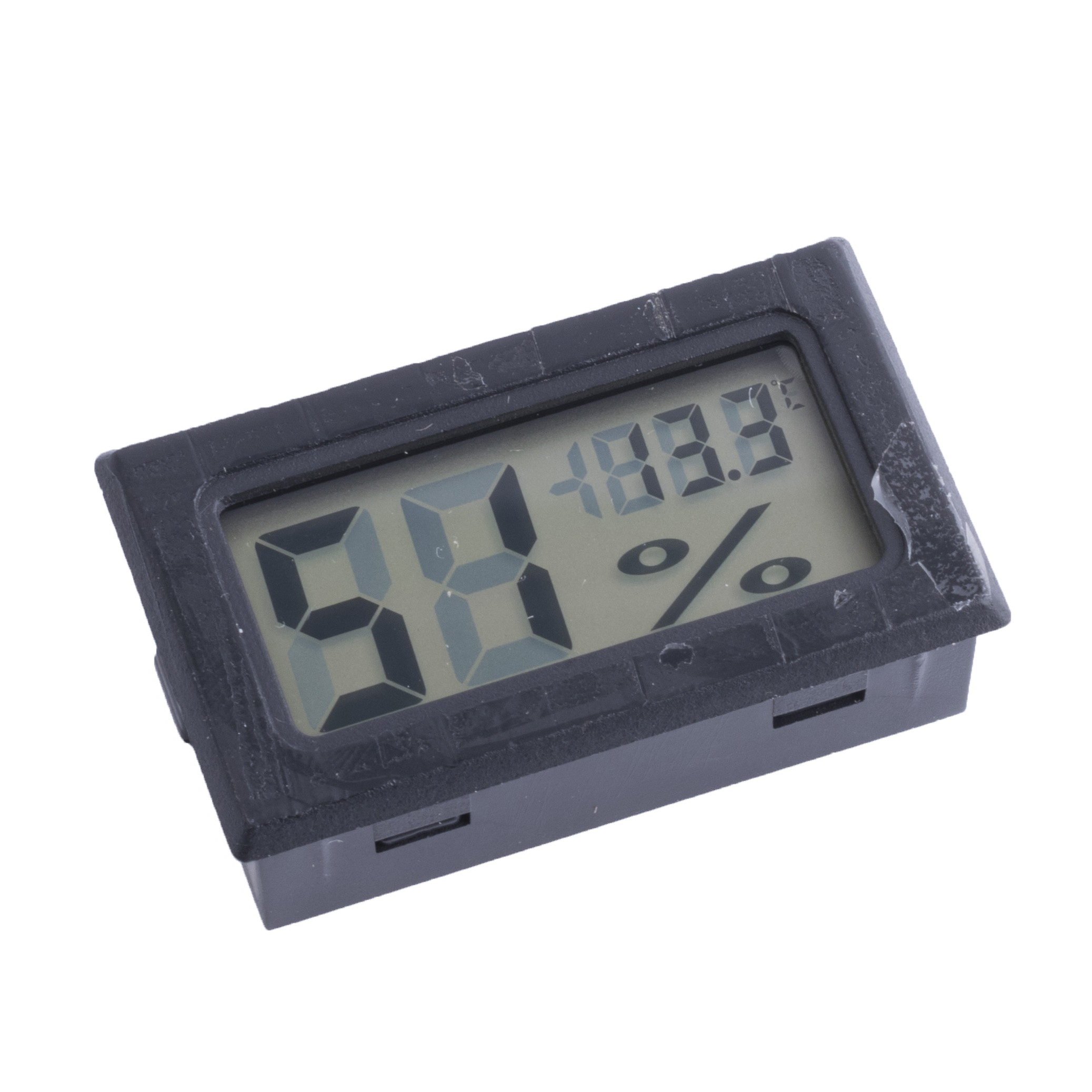 Термометр гигрометр на панель черный УЦЕНКА (остатки клея на корпусе)