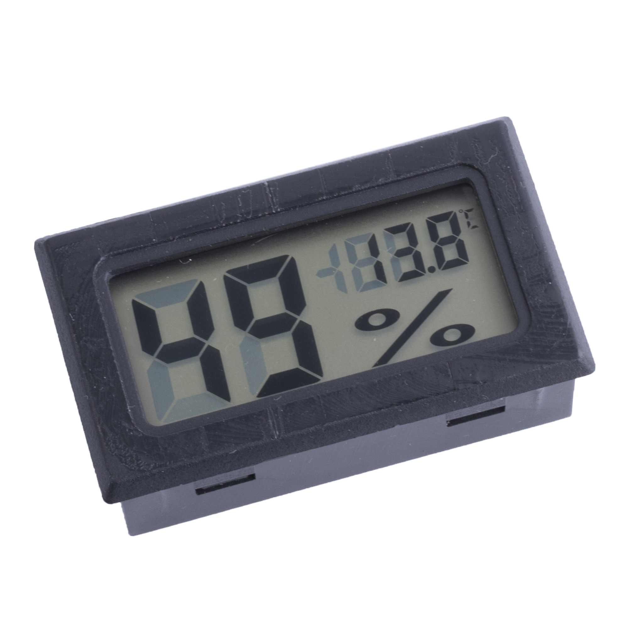 Термометр гигрометр на панель черный УЦЕНКА (остатки клея на корпусе)