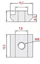 Т-гайка M8 для профиля 4040