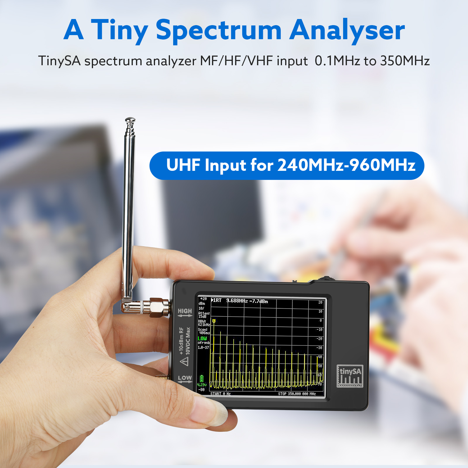 Анализатор спектра tinySA 100kHz - 960MHz (Zeenko)