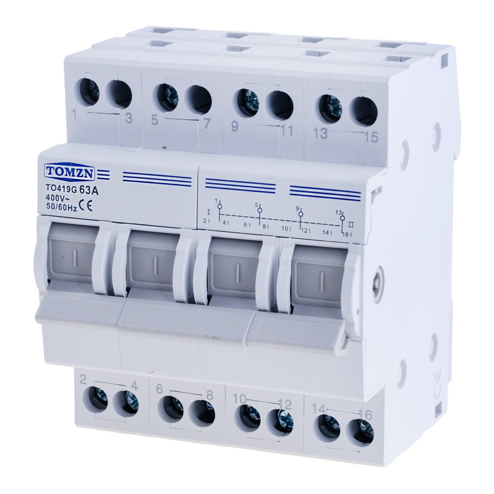 MTS Dual Power Manual Transfer Isolating Switch Interlock Circuit Breaker TO419G 63A(TOMZN) MTS Dual Power Manual Transfer Isolating Switch Interlock Circuit Breaker TO419G 63A(TOMZN)
