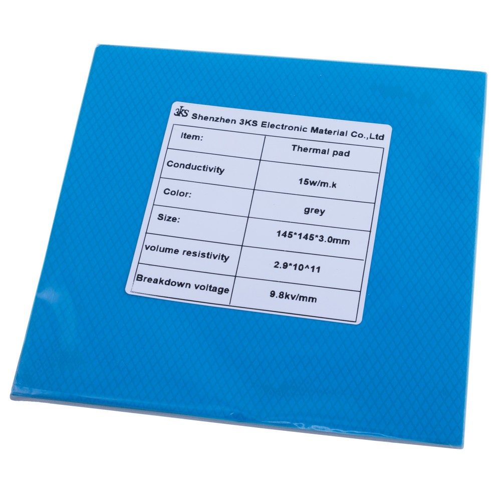 Термопрокладка 3mm, 145x145mm, 15W/m.k. колір: сірий 3KS Термопрокладка 3mm, 145x145mm, 15W/m.k. колір: сірий 3KS