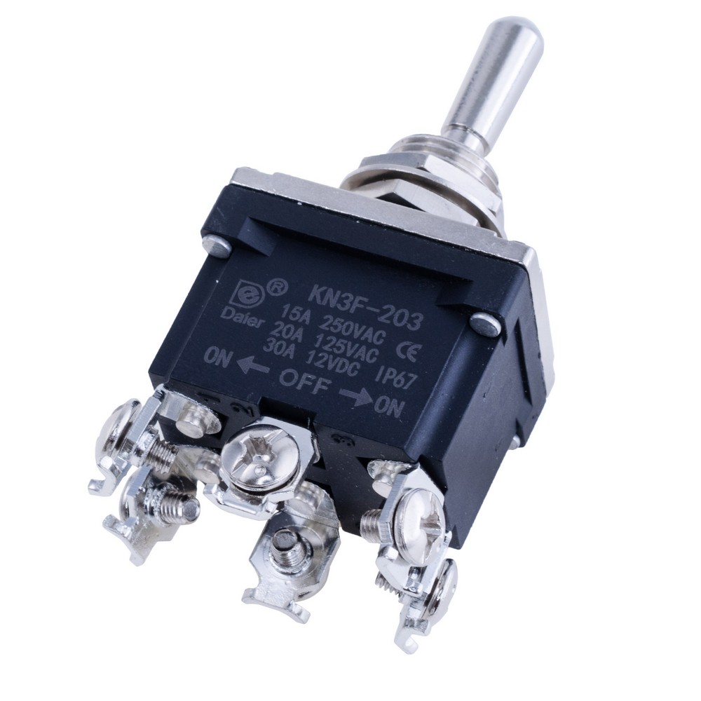 Тумблер 6 контактів ON-OFF-ON KN3F-203
