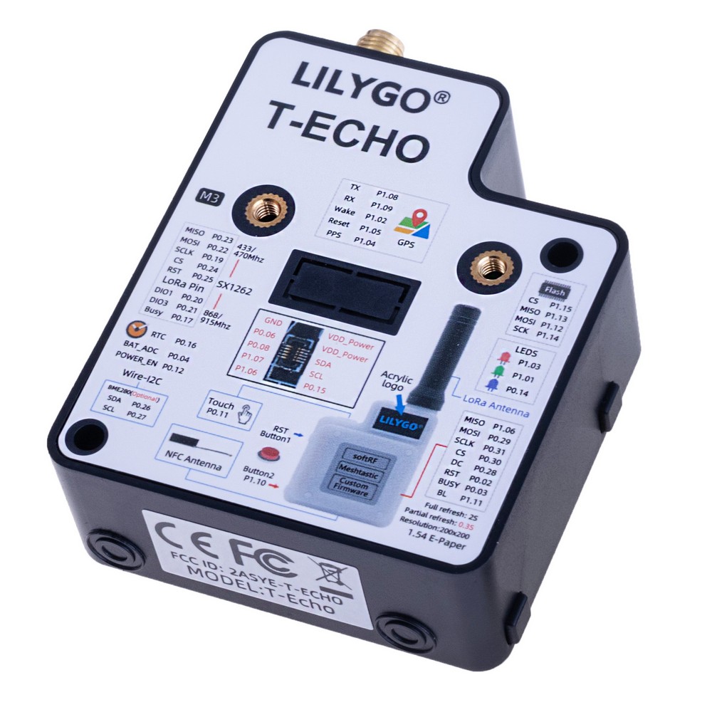 LILYGO® TTGO SoftRF T-Echo NRF52840 433MHz Black BME280 Kit