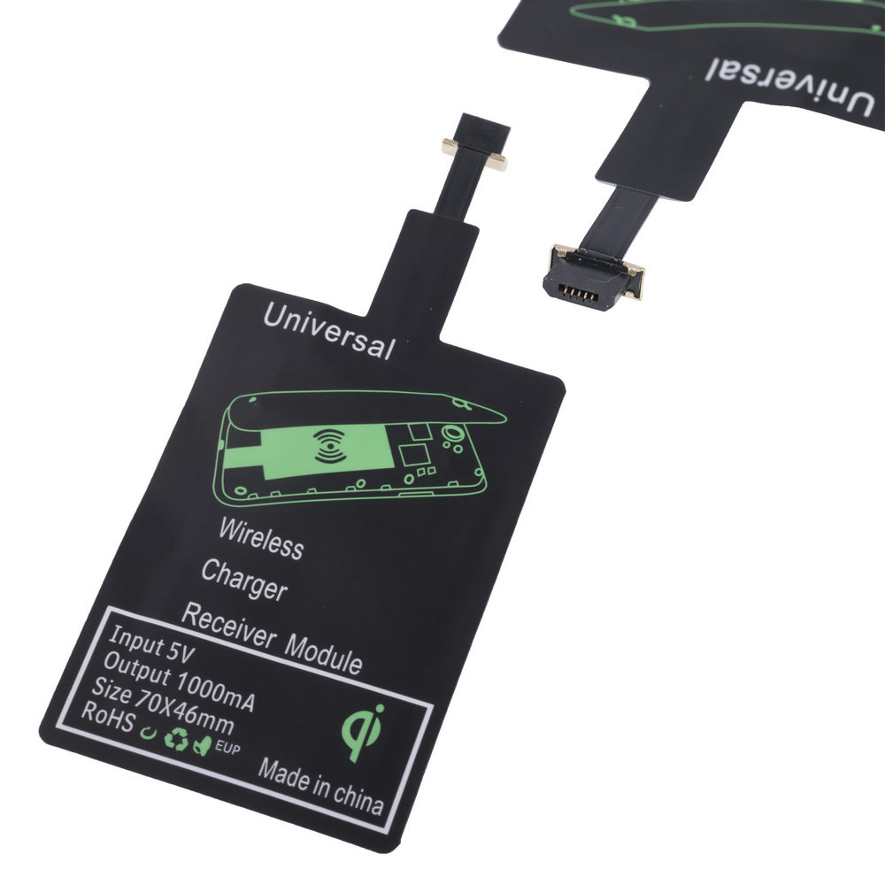 Универсальный ресивер для бесконтактной зарядки телефона [Micro USB] 5V/1A (68,4x49mm, reverse/A)