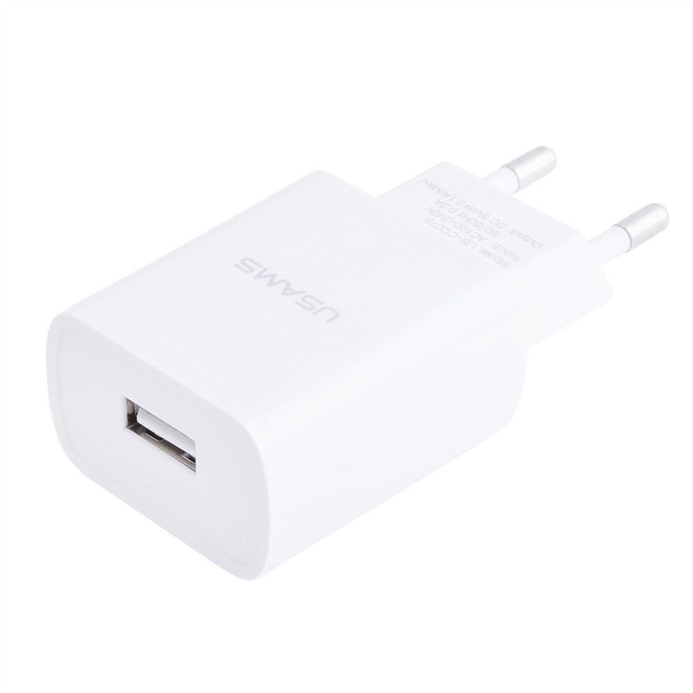 арядний пристрій US-CC075 T18 Single USB (USAMS) білий. Уцінка:выдкрита, пошкоджена упаковка.