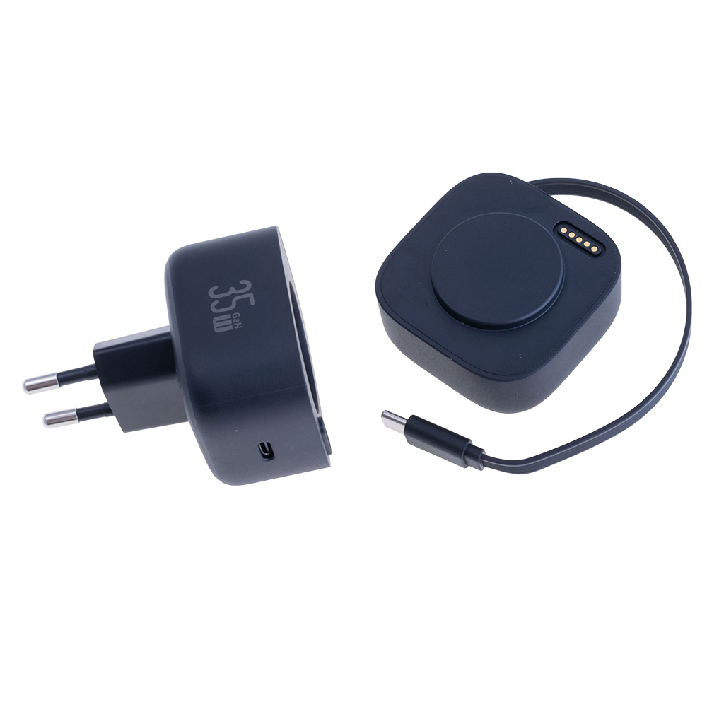 Зарядний пристрій US-CC202 PD35W Dual Port GaN Fast Charger With Type-C Magnetic Telescopic Cable (black, EU) Зарядний пристрій US-CC202 PD35W Dual Port GaN Fast Charger With Type-C Magnetic Telescopic Cable (black, EU)