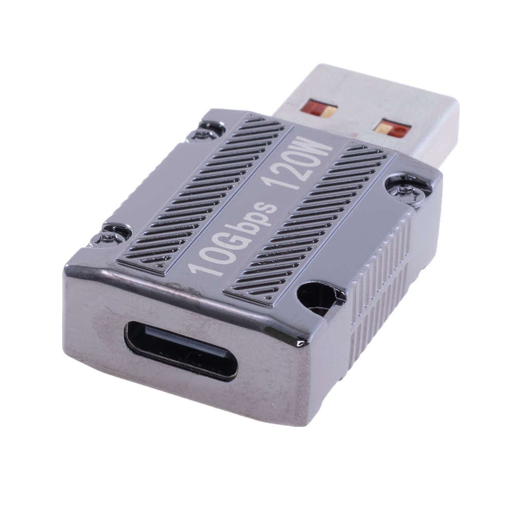 Переходник с USB-A 3.0 в USB type-С, 10Gbps, 120W