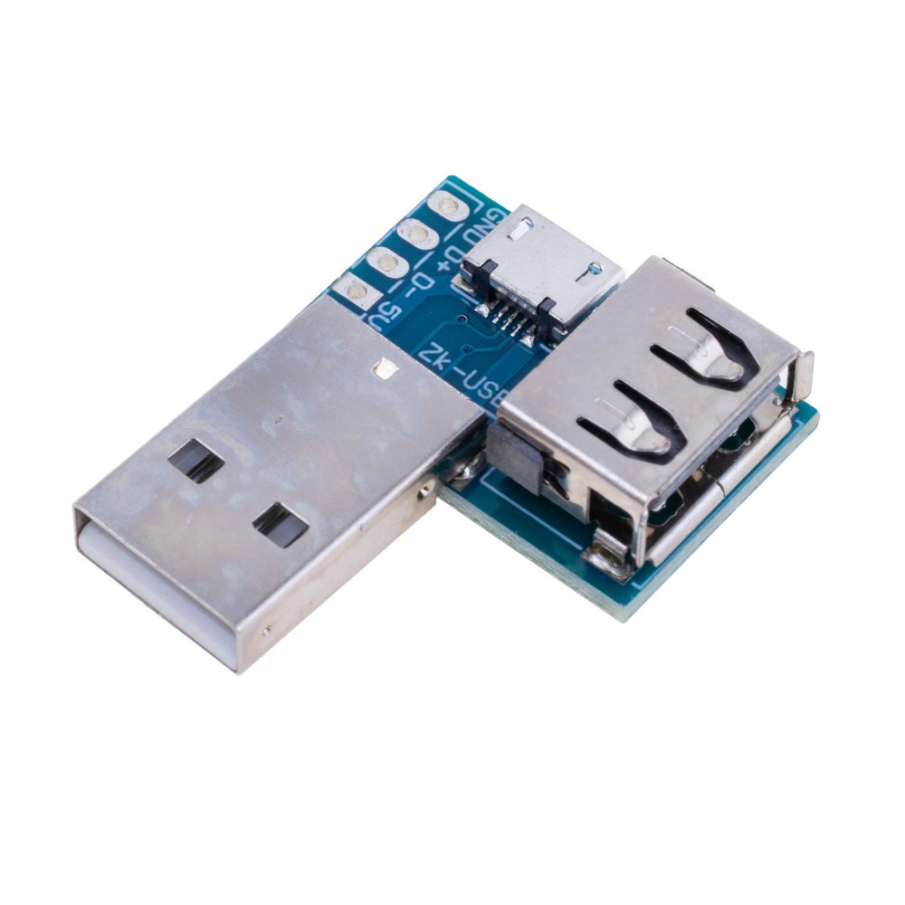Adaptermodul USB-A male/ USB-A female/ microUSB/PCB-4pin