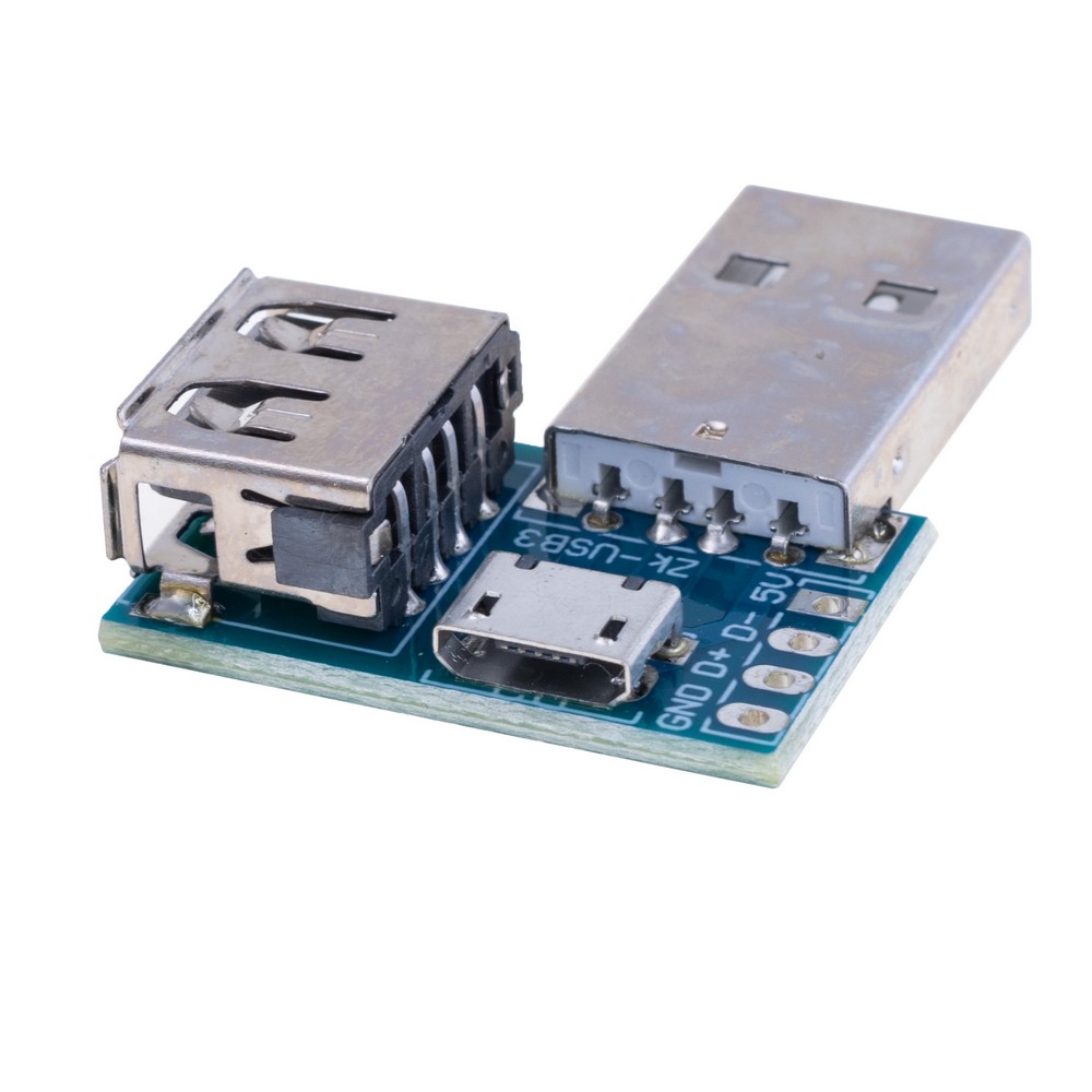 Adaptermodul USB-A male/ USB-A female/ microUSB/PCB-4pin