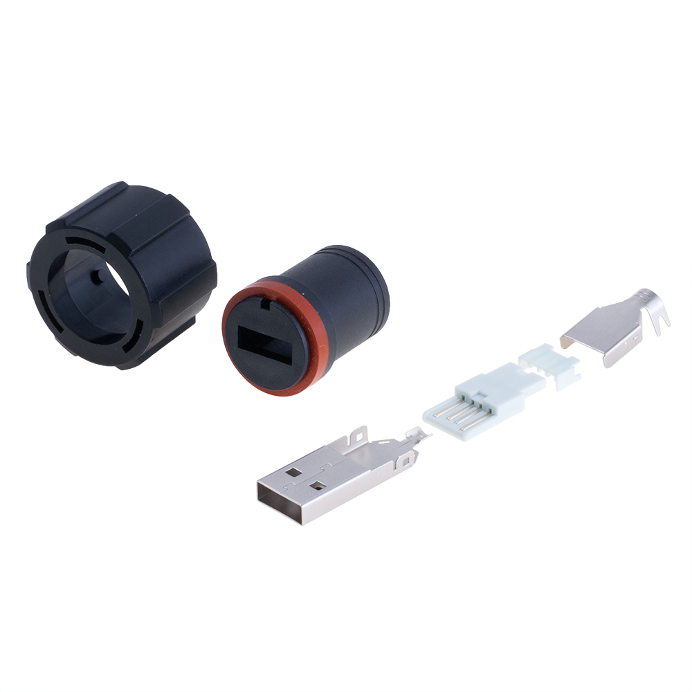 USB-A "папа" 4 контакта.  WP-UAC1L-A04S