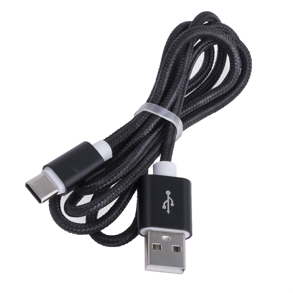 Кабель USB-C 3.1 тип "C 1m black, тканевая оплётка