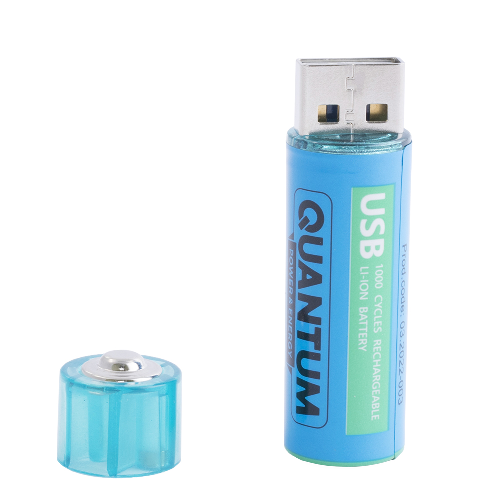 Аккумулятор USB Li-ion AA 1.5 V, 1100 mAh, Quantum