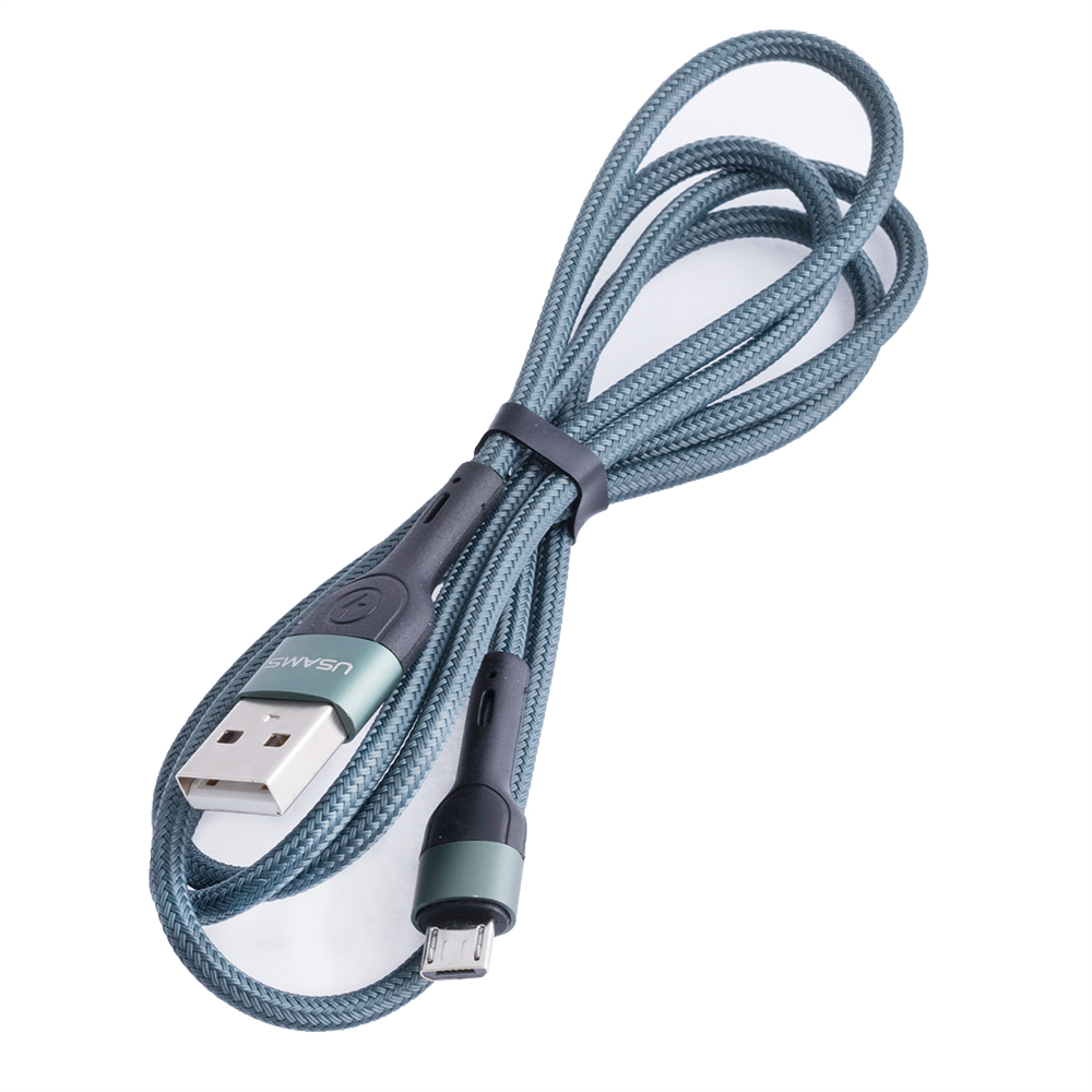 Кабель USB US-SJ450 U55 (USAMS) Micro Aluminum Alloy Braided Data Cable (USAMS) 1м зеленый