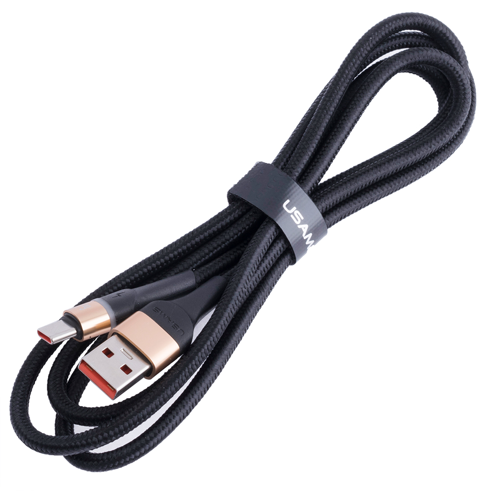 Кабель USB US-SJ536 U76 (USAMS) Type-C 6A Fast Charging & Data Cable With Colorful Light (USAMS) 1.2м золотистый