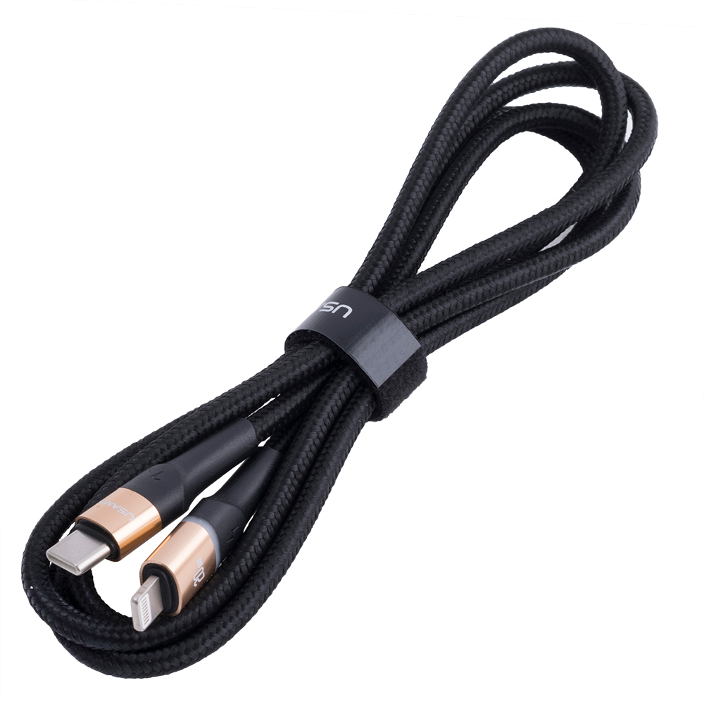 Кабель USB US-SJ538 U76 (USAMS) Type-C to Lightning PD Fast Charging & Data Cable (USAMS) 1.2м золотистый Кабель USB US-SJ538 U76 (USAMS) Type-C to Lightning PD Fast Charging & Data Cable (USAMS) 1.2м золотистый