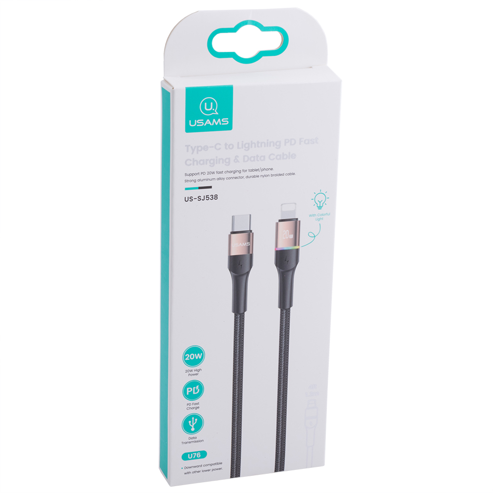 Кабель USB US-SJ538 U76 (USAMS) Type-C to Lightning PD Fast Charging & Data Cable (USAMS) 1.2м золотистый