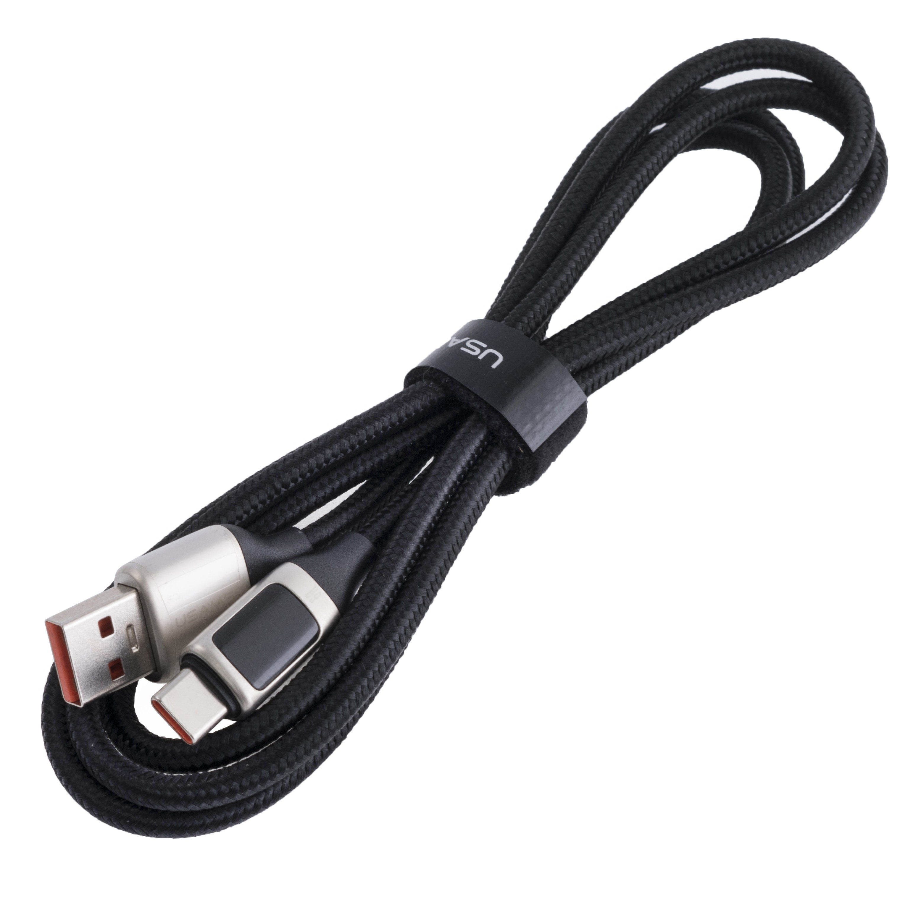 Кабель USB US-SJ544 U78 (USAMS) Type-C Digital Display 6A Fast Charging & Data Cable (USAMS) 1.2м белый разъем Кабель USB US-SJ544 U78 (USAMS) Type-C Digital Display 6A Fast Charging & Data Cable (USAMS) 1.2м белый разъем