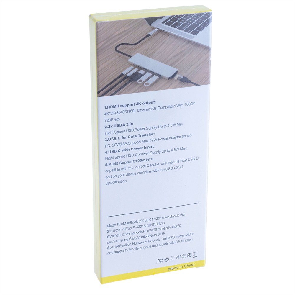 USB 3.0, type-С HUB 6в1 із RJ45