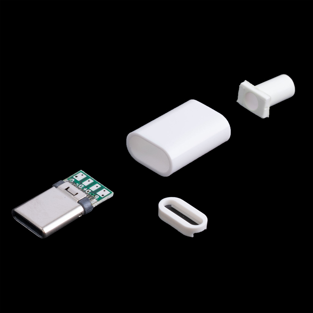 Разъем USB 3.1 Type-C 24 pin на кабель (белый)