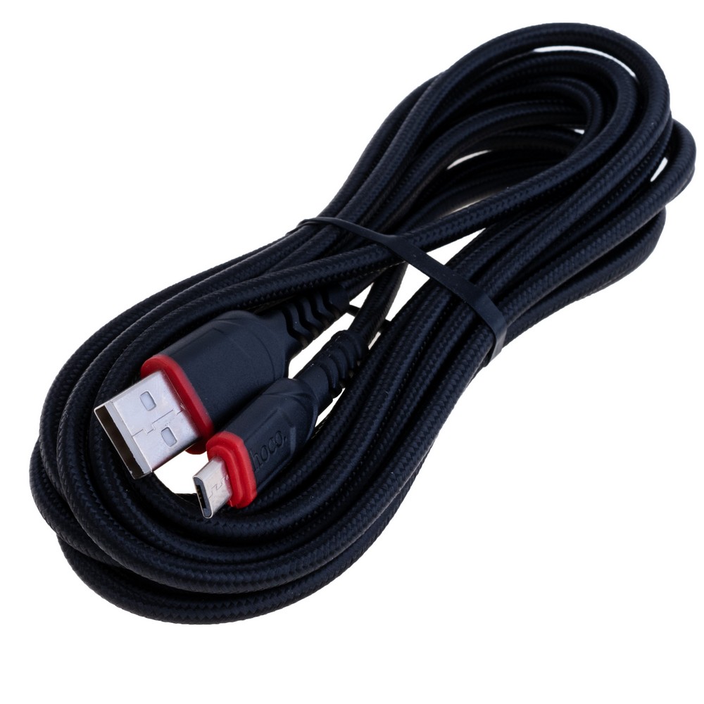 Кабель USB A plug - USB micro plug довжина 3m чорний, Hoco