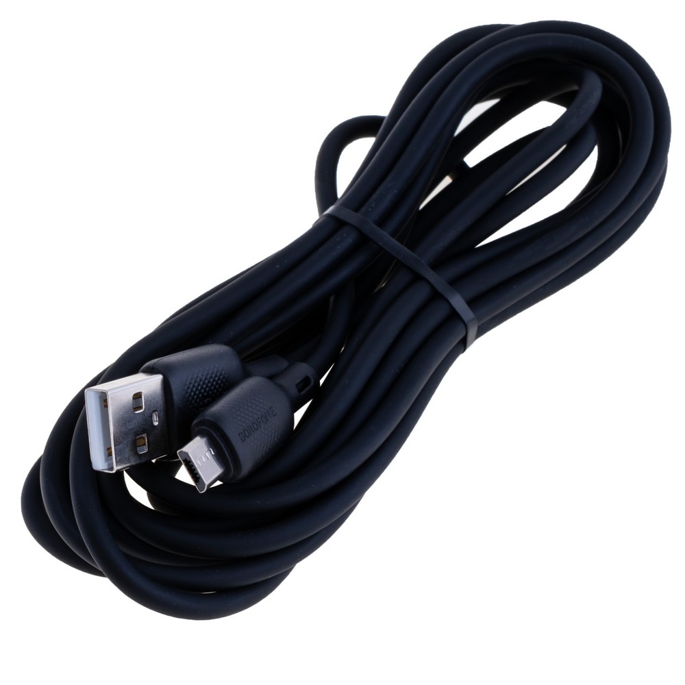 Кабель USBA-plug - USBmicro - plug довжина 3м, чорний (Borofone BX113)