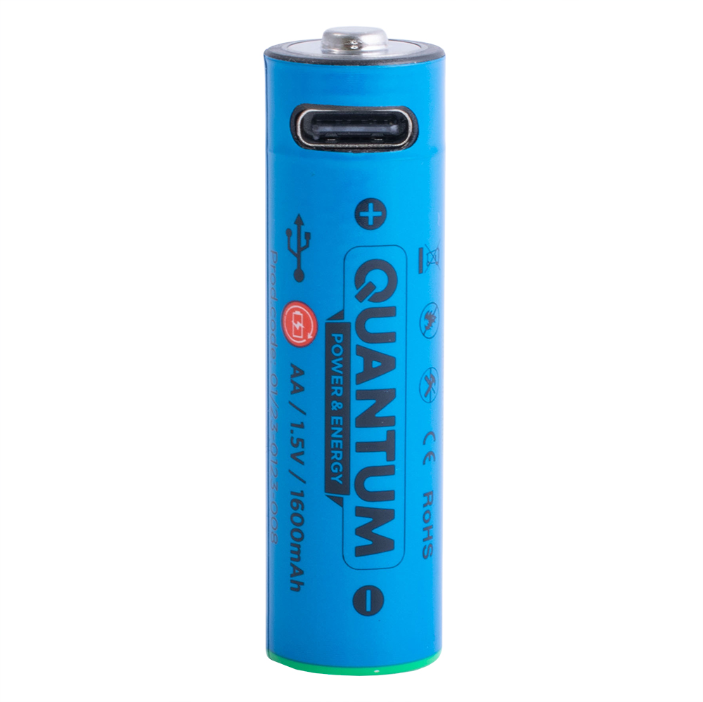 Аккумулятор USB Li-ion AA 1.5 V, 1600 mAh, Quantum