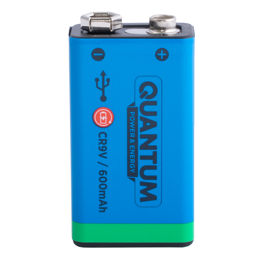 Аккумулятор USB Li-ion CR9 ("крона") 9V, 600 mAh, Quantum