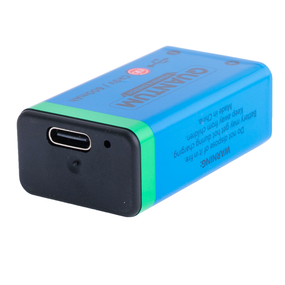 Аккумулятор USB Li-ion CR9 ("крона") 9V, 600 mAh, Quantum