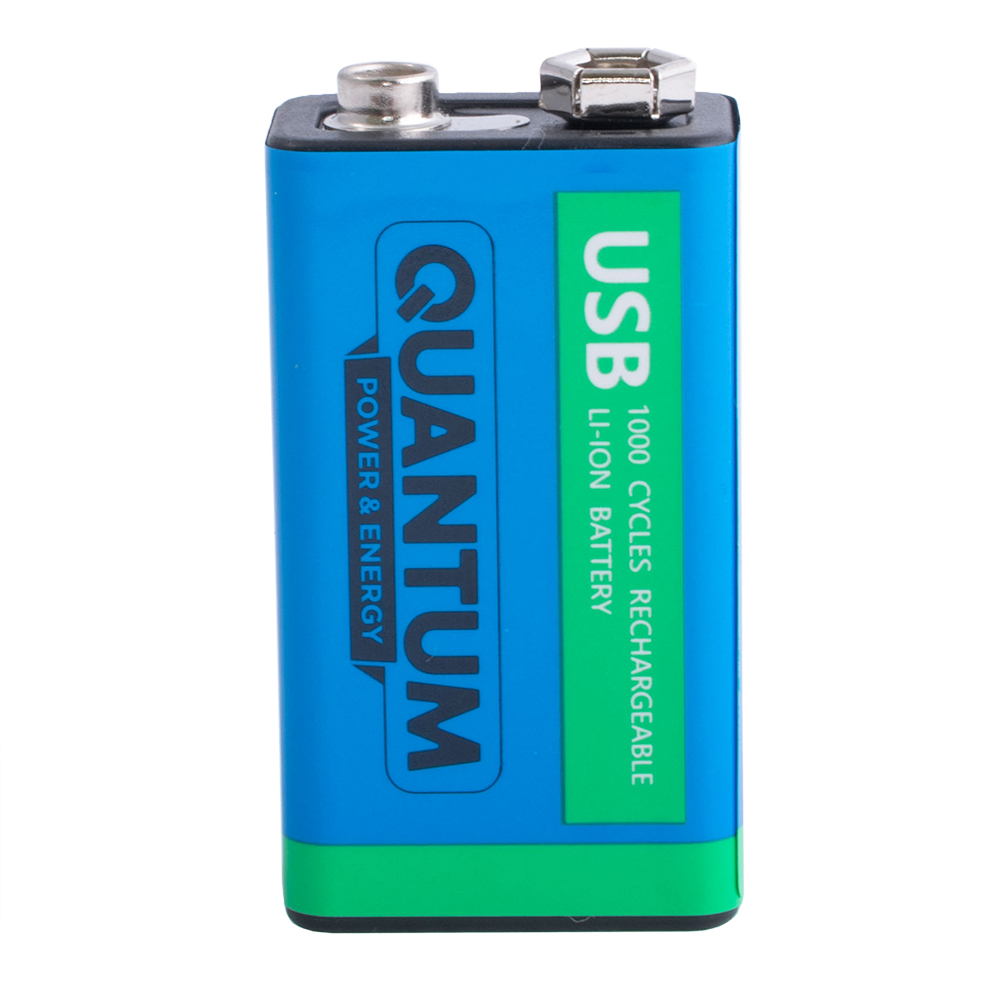 Аккумулятор USB Li-ion CR9 ("крона") 9V, 600 mAh, Quantum