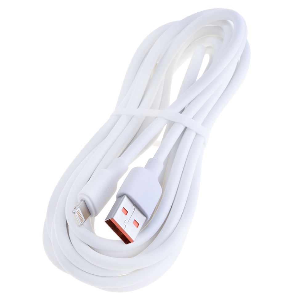 Кабель USB Lighting 2.4A 3m, білий (SJ606USB01 – USAMS) Кабель USB Lighting 2.4A 3m, білий (SJ606USB01 – USAMS)