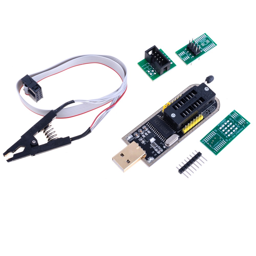 Многофункциональный USB-программатор CH341A + клипса для программирования SO-8 внутриплатно