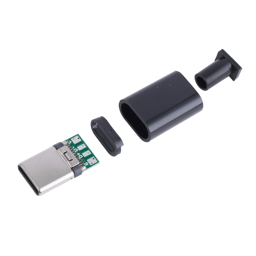 Разъем USB 3.1 Type-C 24 pin на кабель (черный)
