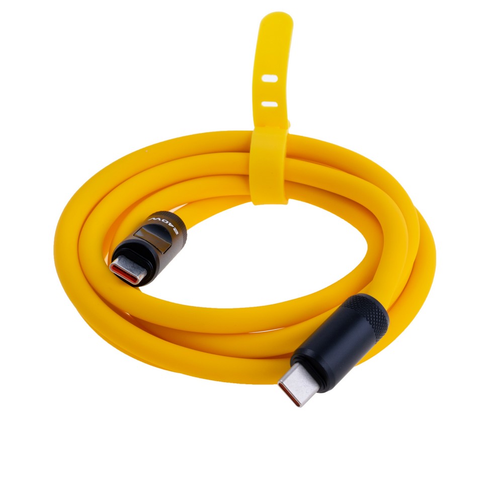 Провід жовтийз індикатором USB type-C male PD240W 1,5m Провід жовтийз індикатором USB type-C male PD240W 1,5m