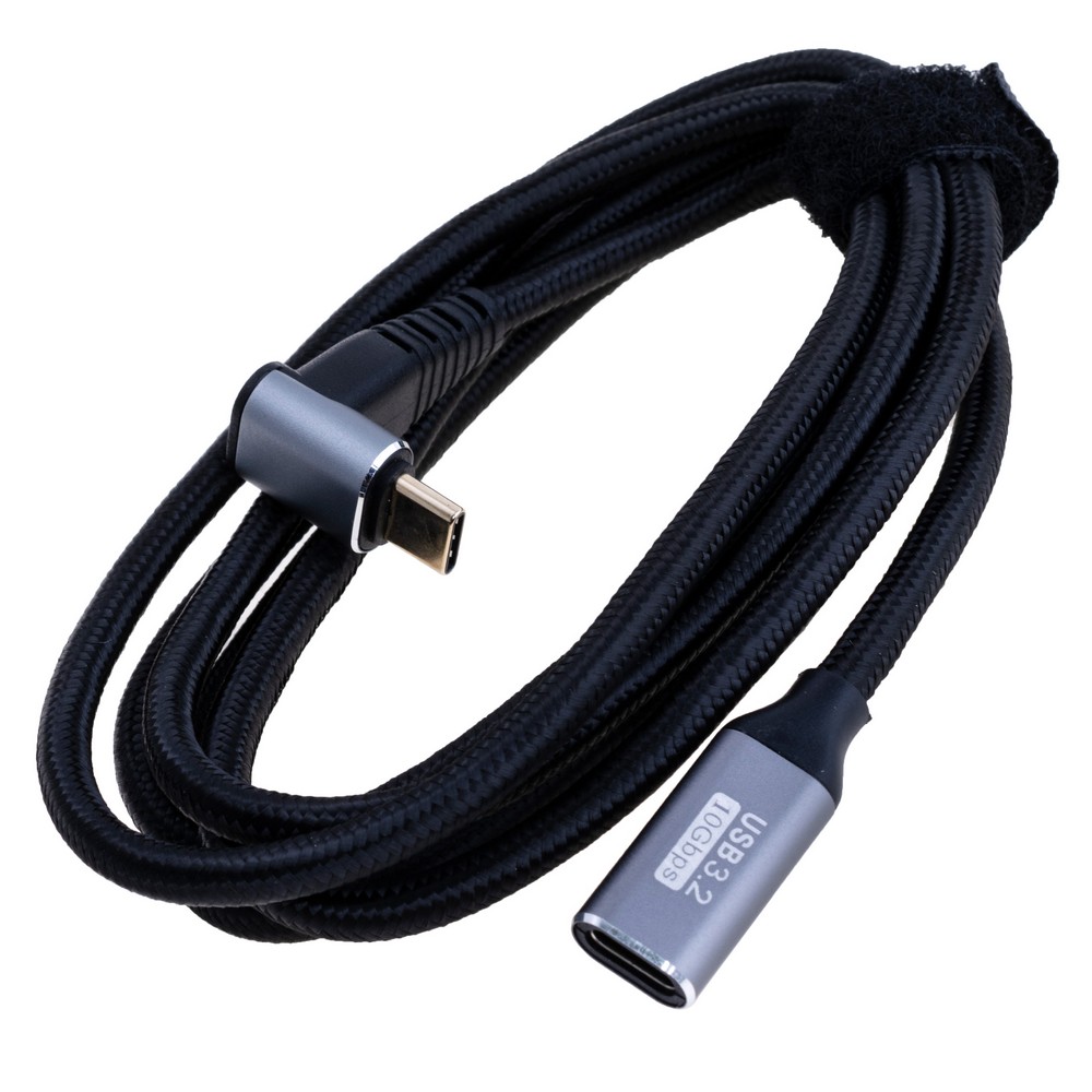 Провід USB type-C male кутовий / USB type-C female , PD100W 1,5m