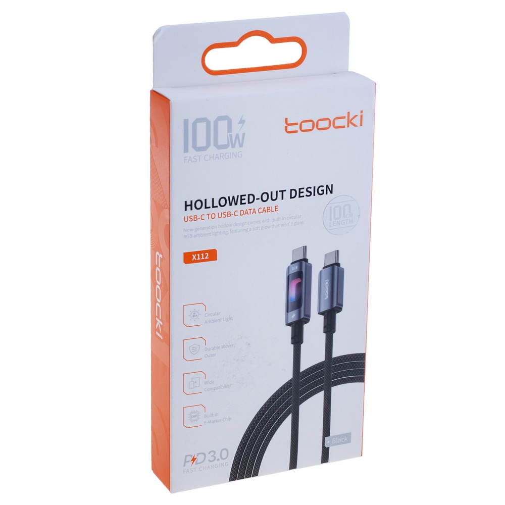 Провід USB type-C / USB type-C 100W, чорний, 1 метр, 40100028 Провід USB type-C / USB type-C 100W, чорний, 1 метр, 40100028