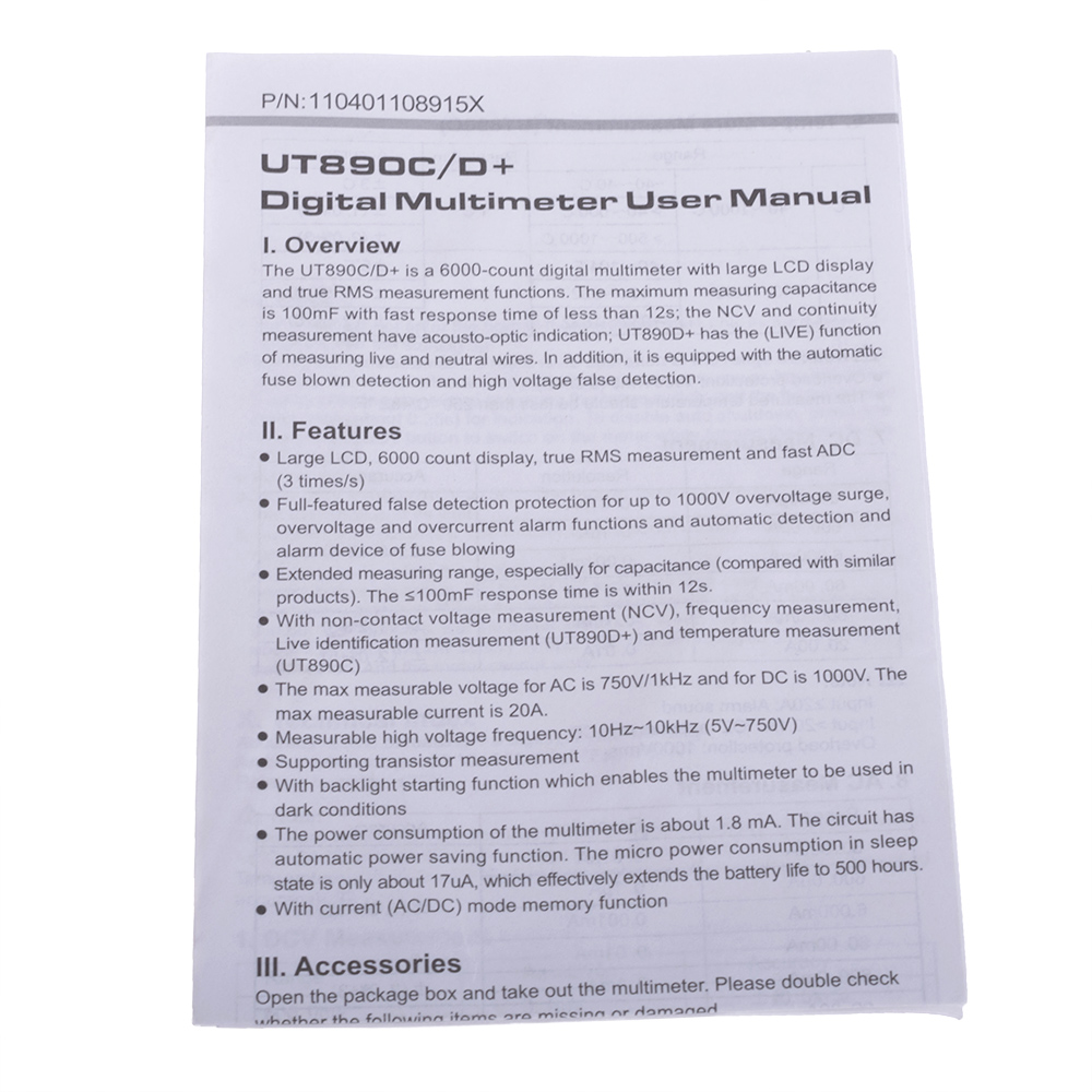 Multimeter Uni-T UT890C