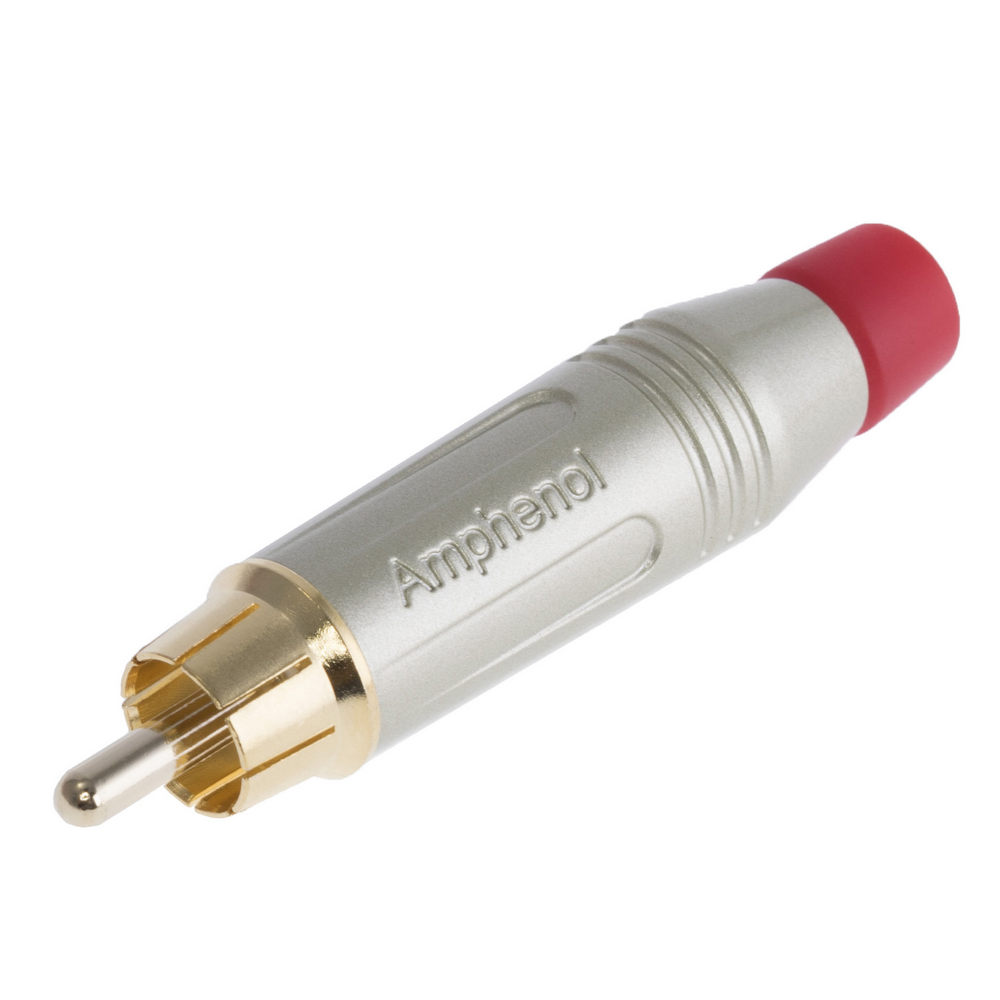 Stecker RCA grau/rot, auf Draht, IP40; vergoldet (ACPR-SRD)