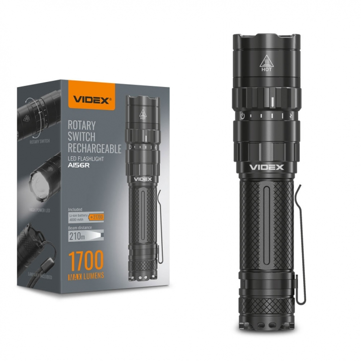 Портативный светодиодный фонарик A156R 1700Lm 6500K, VIDEX Портативный светодиодный фонарик A156R 1700Lm 6500K, VIDEX