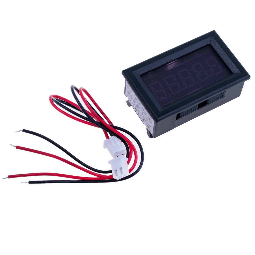 Вольтметр на панель 0.36" (жовтий)