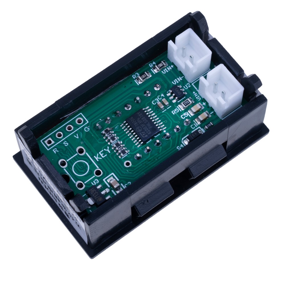 Вольтметр на панель 0.36" (жовтий)