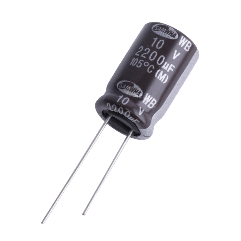 2200uF 10V WB 12x20mm 105°C (WB1A228M12020PL259-Samwha) (электролитический конденсатор)