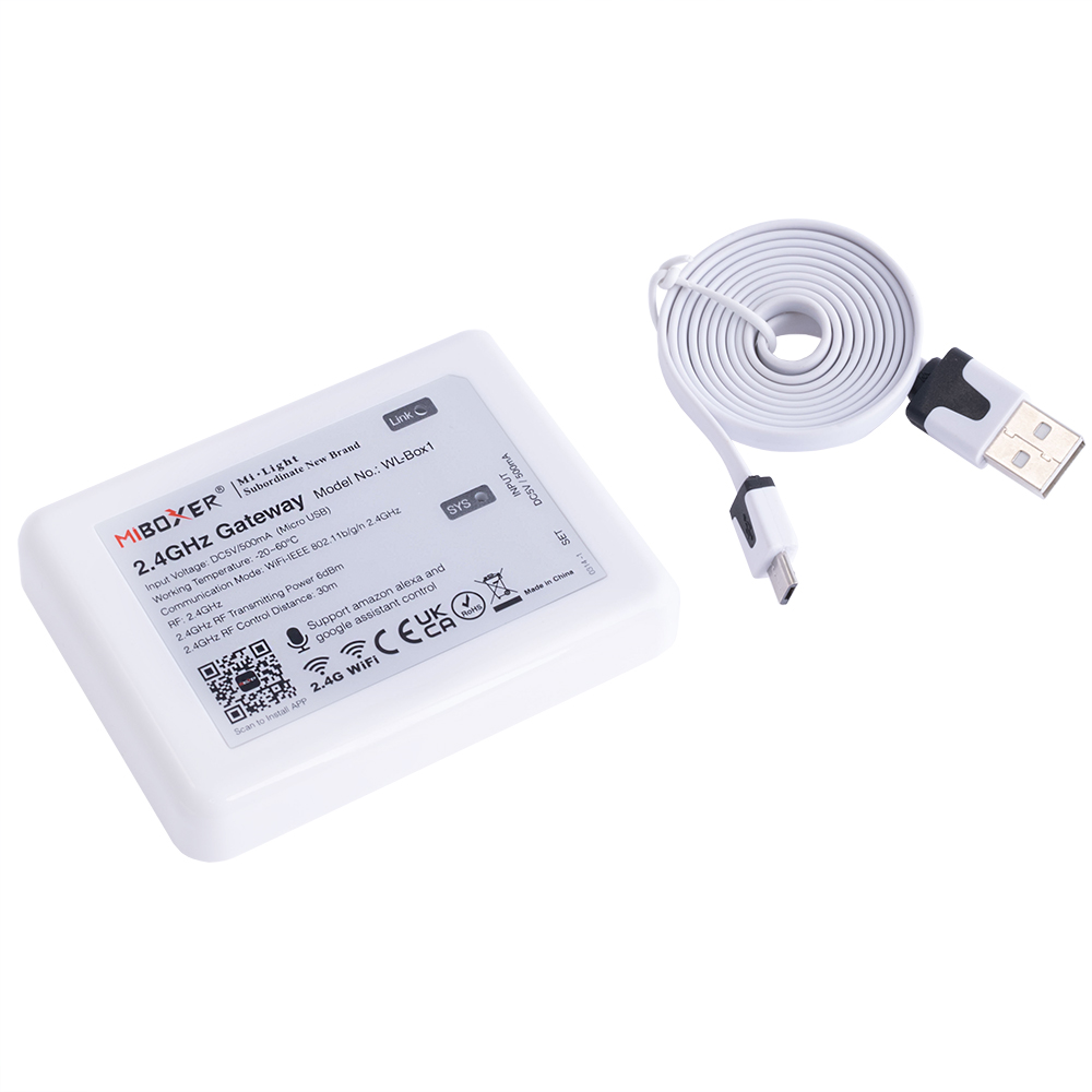Шлюз WiFi/RF WL-Box1 для подключения RGB контроллеров к WiFi Шлюз WiFi/RF WL-Box1 для подключения RGB контроллеров к WiFi